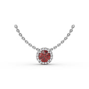 Classic Ruby and Diamond Pendant Necklace
