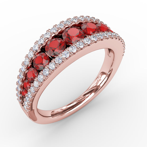 Walk This Way Ruby and Diamond Ring