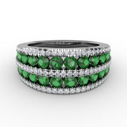 Chasing Bliss Emerald and Diamond Stacked Row Ring