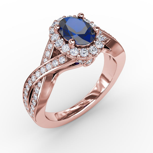 Look of Love Sapphire and Diamond Criss-Cross Ring