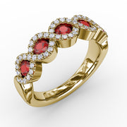 Hold Me Close Ruby and Diamond Twist Ring