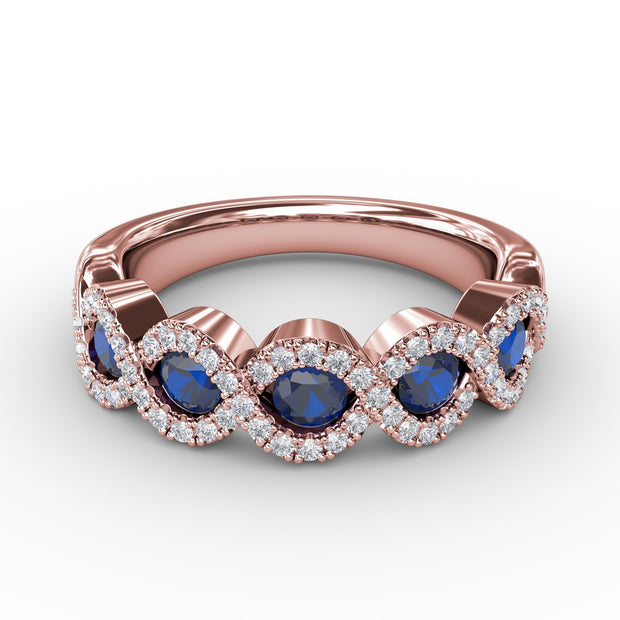 Hold Me Close Sapphire and Diamond Twist Ring