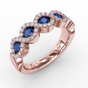 Hold Me Close Sapphire and Diamond Twist Ring