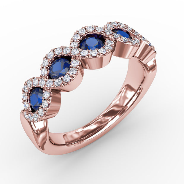 Hold Me Close Sapphire and Diamond Twist Ring