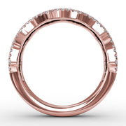 Endless Romance Ruby and Diamond Wave Ring