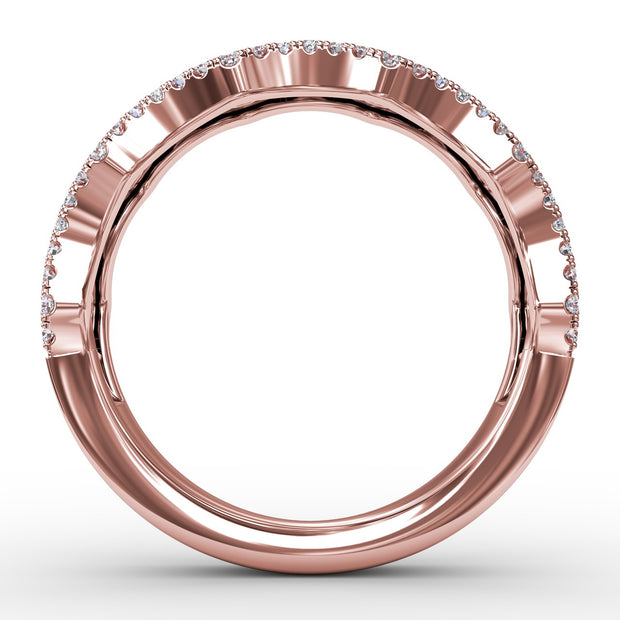 Endless Romance Ruby and Diamond Wave Ring