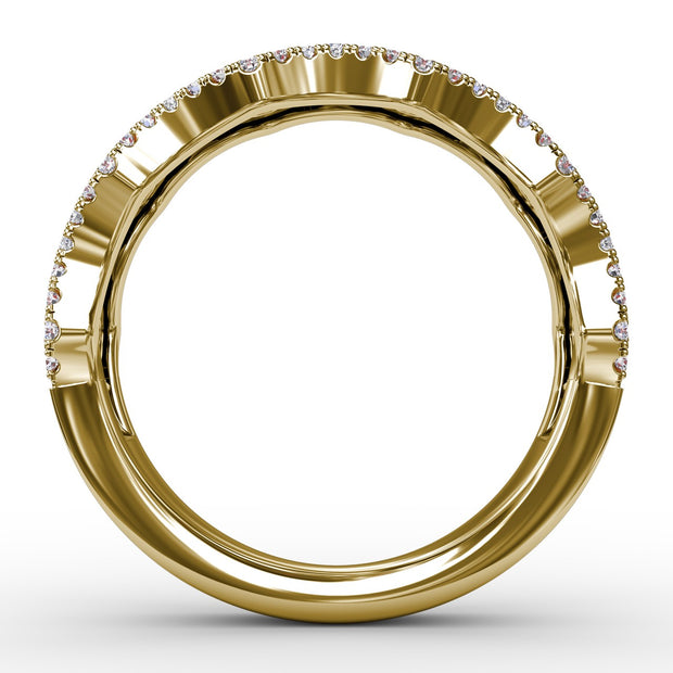 Endless Romance Ruby and Diamond Wave Ring