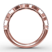 Endless Romance Sapphire and Diamond Wave Ring