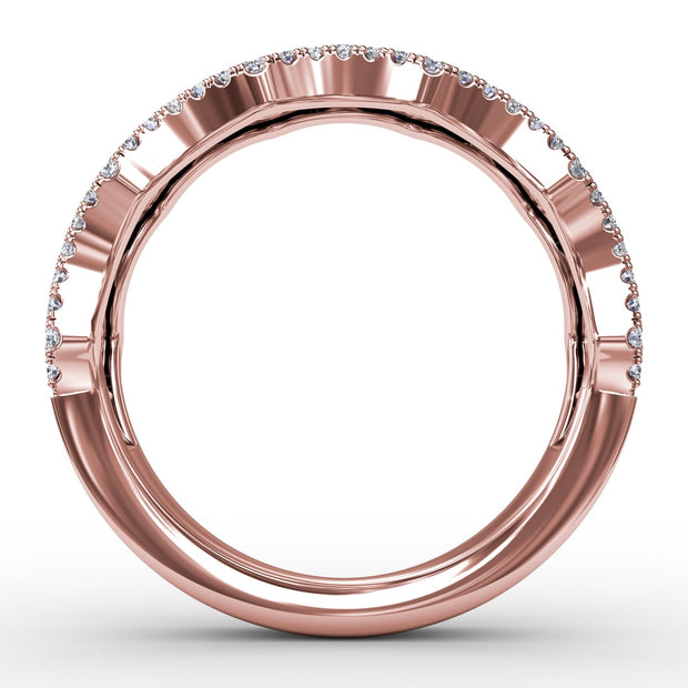 Endless Romance Sapphire and Diamond Wave Ring