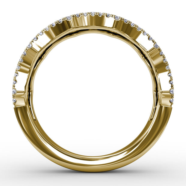 Endless Romance Sapphire and Diamond Wave Ring