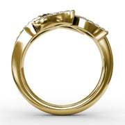 Glam Galore Sapphire and Diamond Leaf Ring