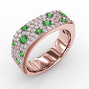Under the Stars Emerald-Speckled Diamond Ring