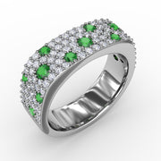 Under the Stars Emerald-Speckled Diamond Ring