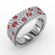 Under the Stars Ruby-Speckled Diamond Ring
