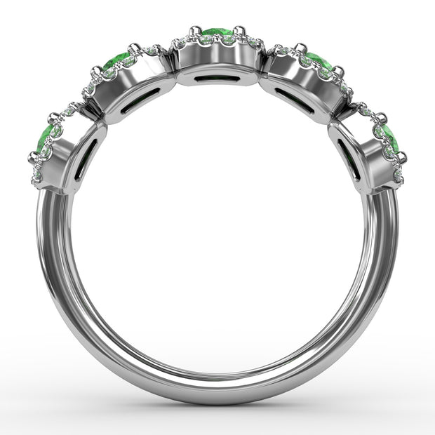 Blossoming Love Emerald and Diamond Ring