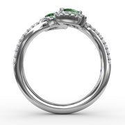 Double The Love Emerald and Diamond Ring