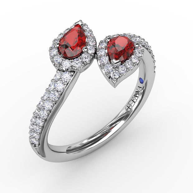 Double The Love Ruby and Diamond Ring