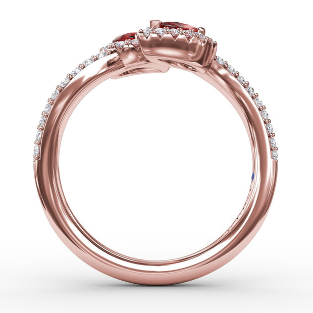 Double The Love Ruby and Diamond Ring