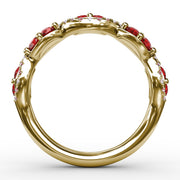 Ruby and Diamond Twist Ring