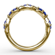 Sapphire and Diamond Twist Ring