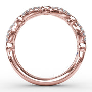 Scalloped Ring with Diamonds and Emeralds