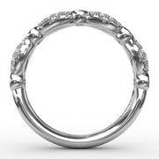 Scalloped Ring with Diamonds and Emeralds