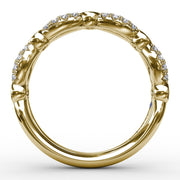 Scalloped Ring with Diamonds and Emeralds
