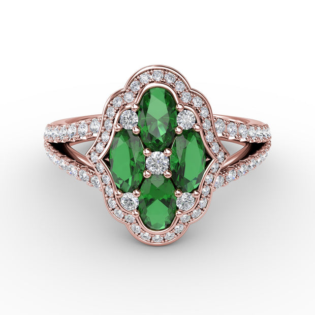 Make A Statement Emerald and Diamond Ring