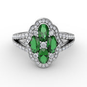 Make A Statement Emerald and Diamond Ring