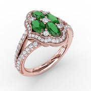 Make A Statement Emerald and Diamond Ring