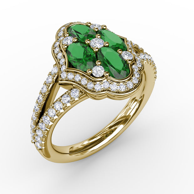 Make A Statement Emerald and Diamond Ring