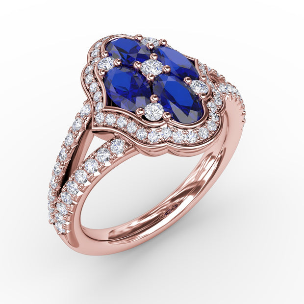 Make A Statement Sapphire and Diamond Ring