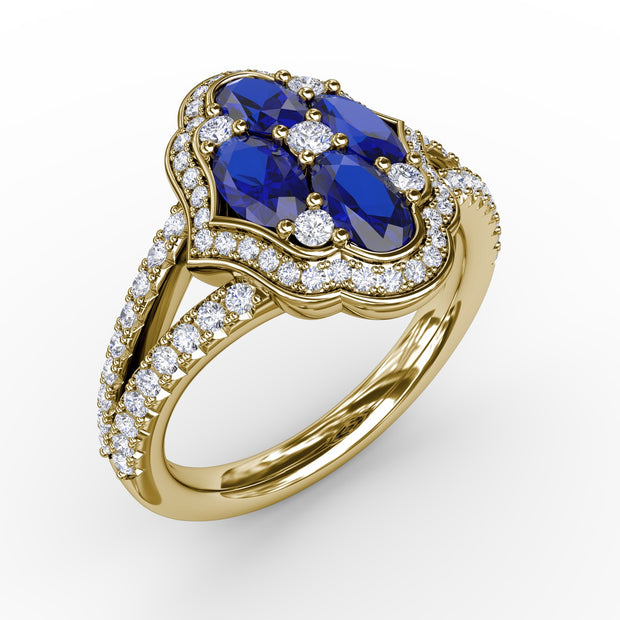 Make A Statement Sapphire and Diamond Ring