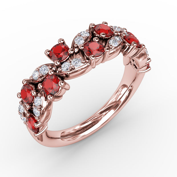 Marquise Ruby and Diamond Ring