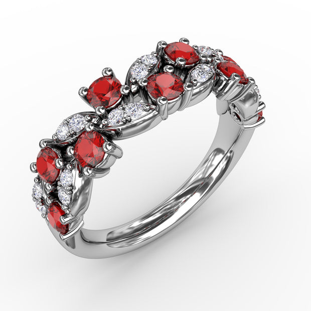 Marquise Ruby and Diamond Ring