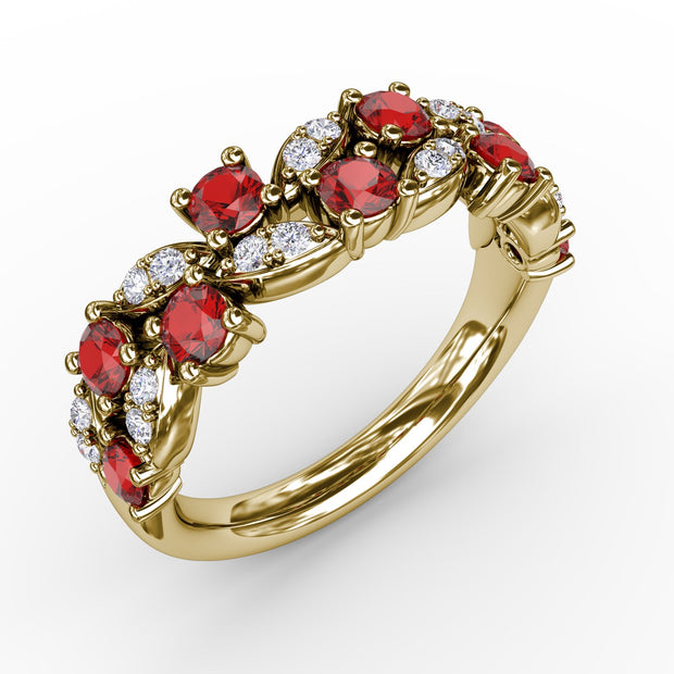 Marquise Ruby and Diamond Ring