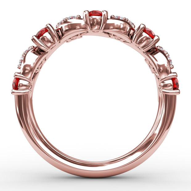 Marquise Ruby and Diamond Ring