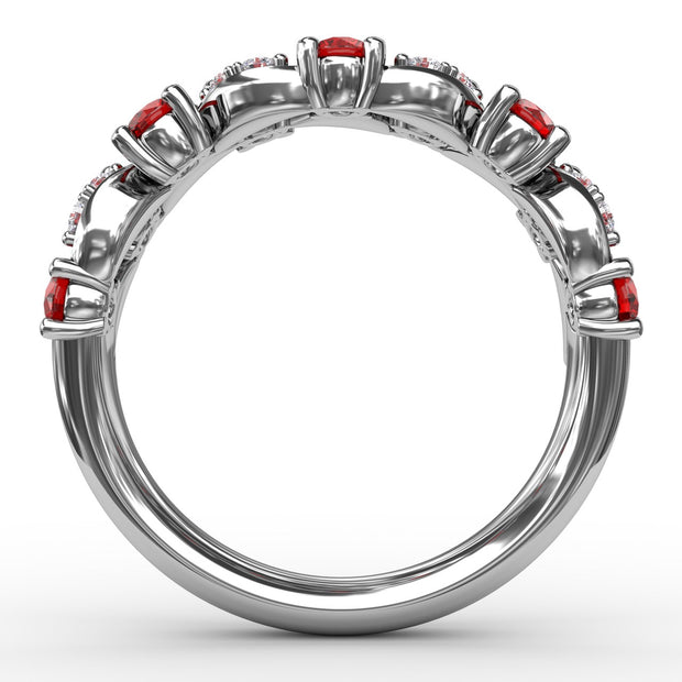 Marquise Ruby and Diamond Ring