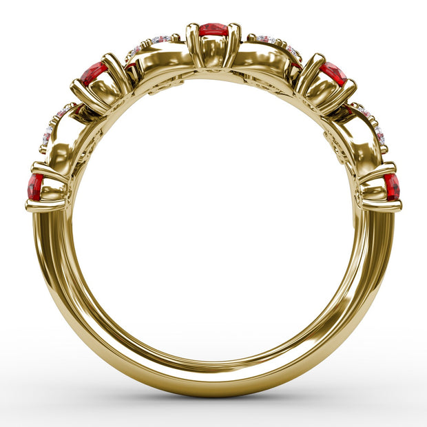 Marquise Ruby and Diamond Ring