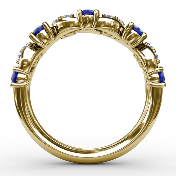 Marquise Sapphire and Diamond Ring
