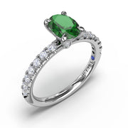 Striking Solitaire Emerald And Diamond Ring