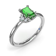 Emerald and Diamond Cluster Ring