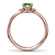 Emerald and Diamond Cluster Ring