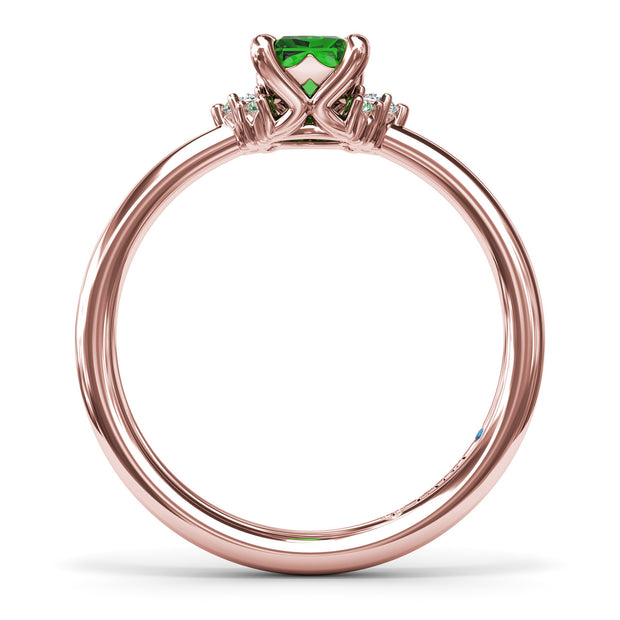Emerald and Diamond Cluster Ring