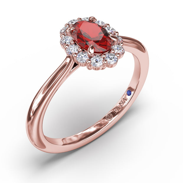 Blooming Halo Ruby and Diamond Ring