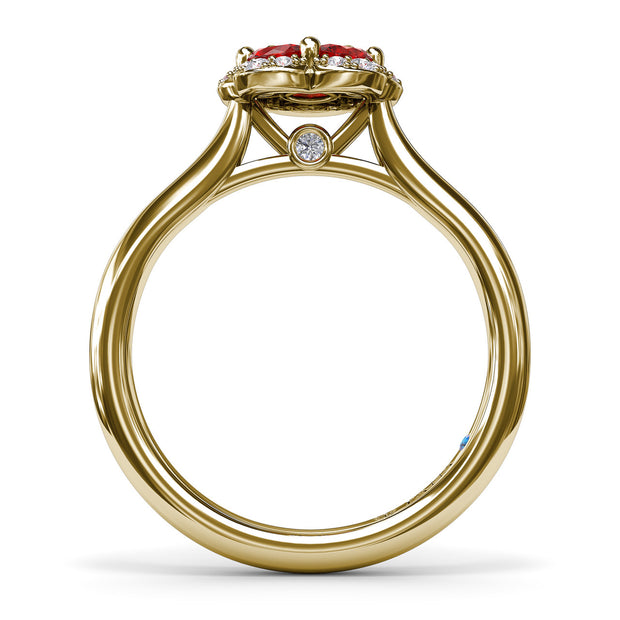 Floral Ruby and Diamond Ring