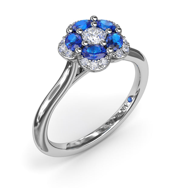 Floral Sapphire and Diamond Ring