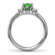 Three Stone Emerald and Diamond Ring