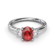 Three Stone Ruby and Diamond Ring