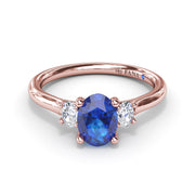 Three Stone Sapphire and Diamond Ring